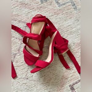 Red Lace Up Heels